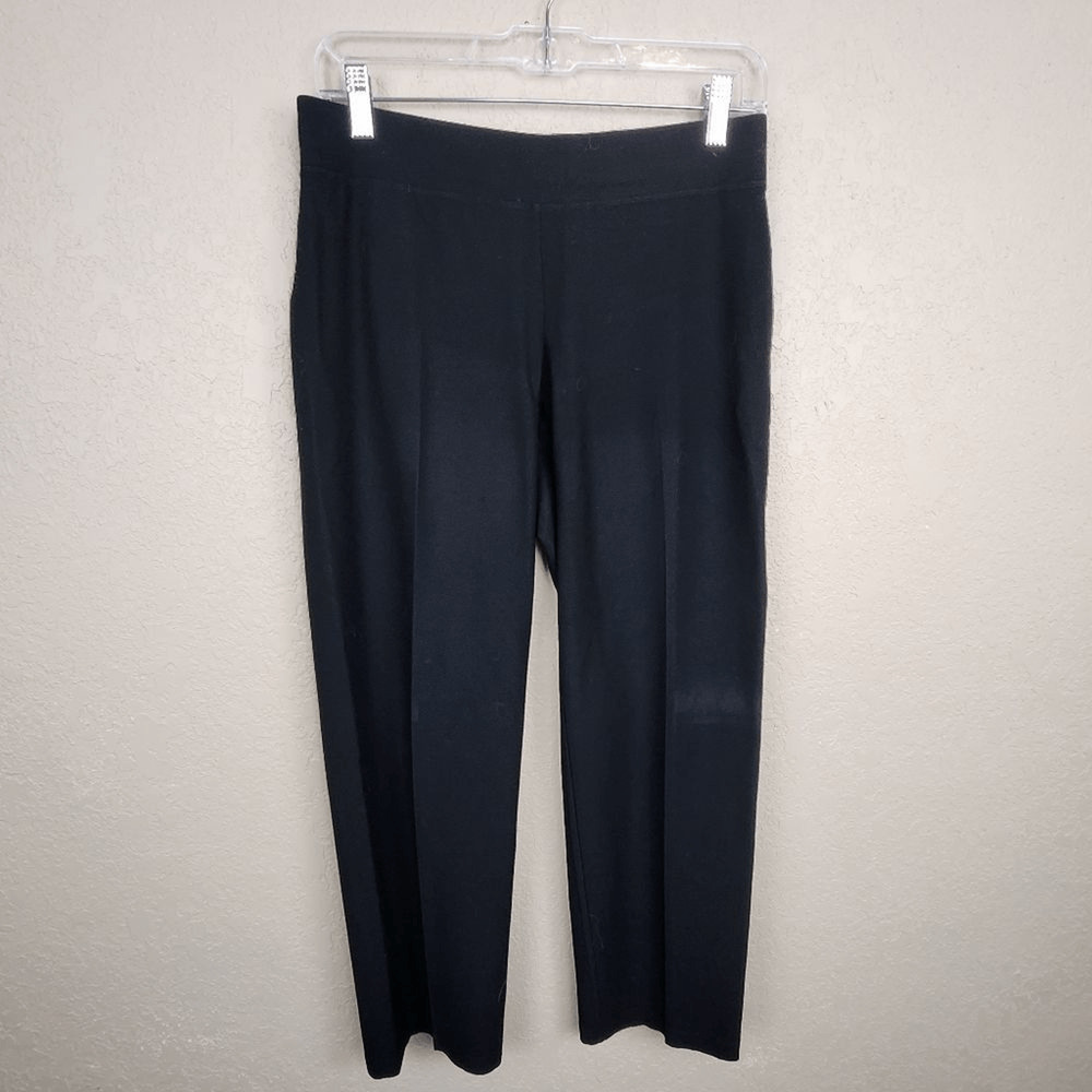 Eileen Fisher Women's SP Black Viscose Stretch Cropped Pants (6922)